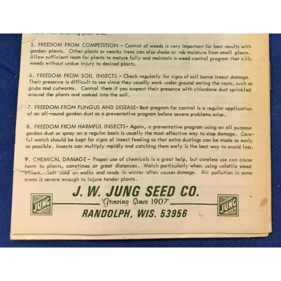 Jung's Garden Guide J W Jung Seed Co Gardening Tips 1960s - Picture 3 of 5